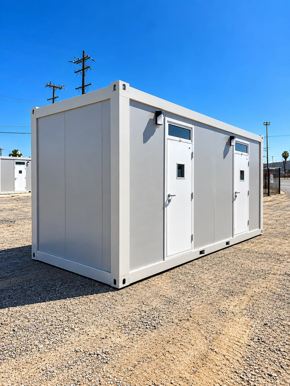 Side exterior of the containerized sleeping unit