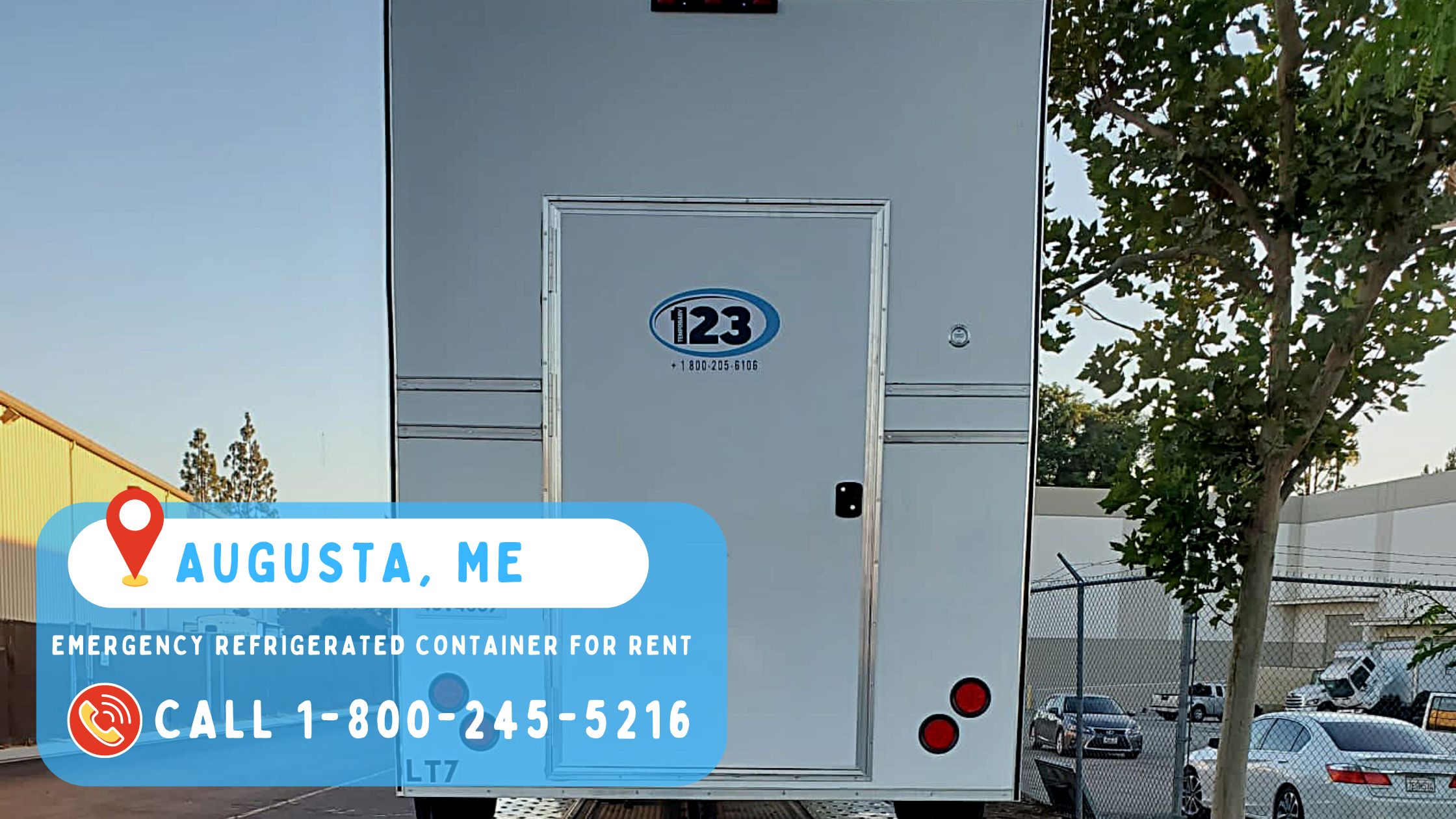 Emergency refrigerated container for rent in Augusta