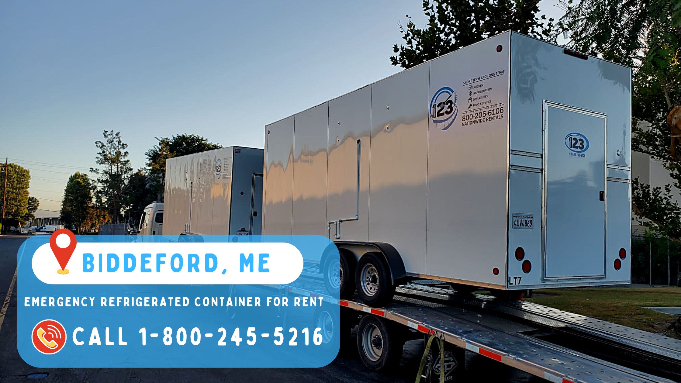 Emergency refrigerated container for rent in Biddeford