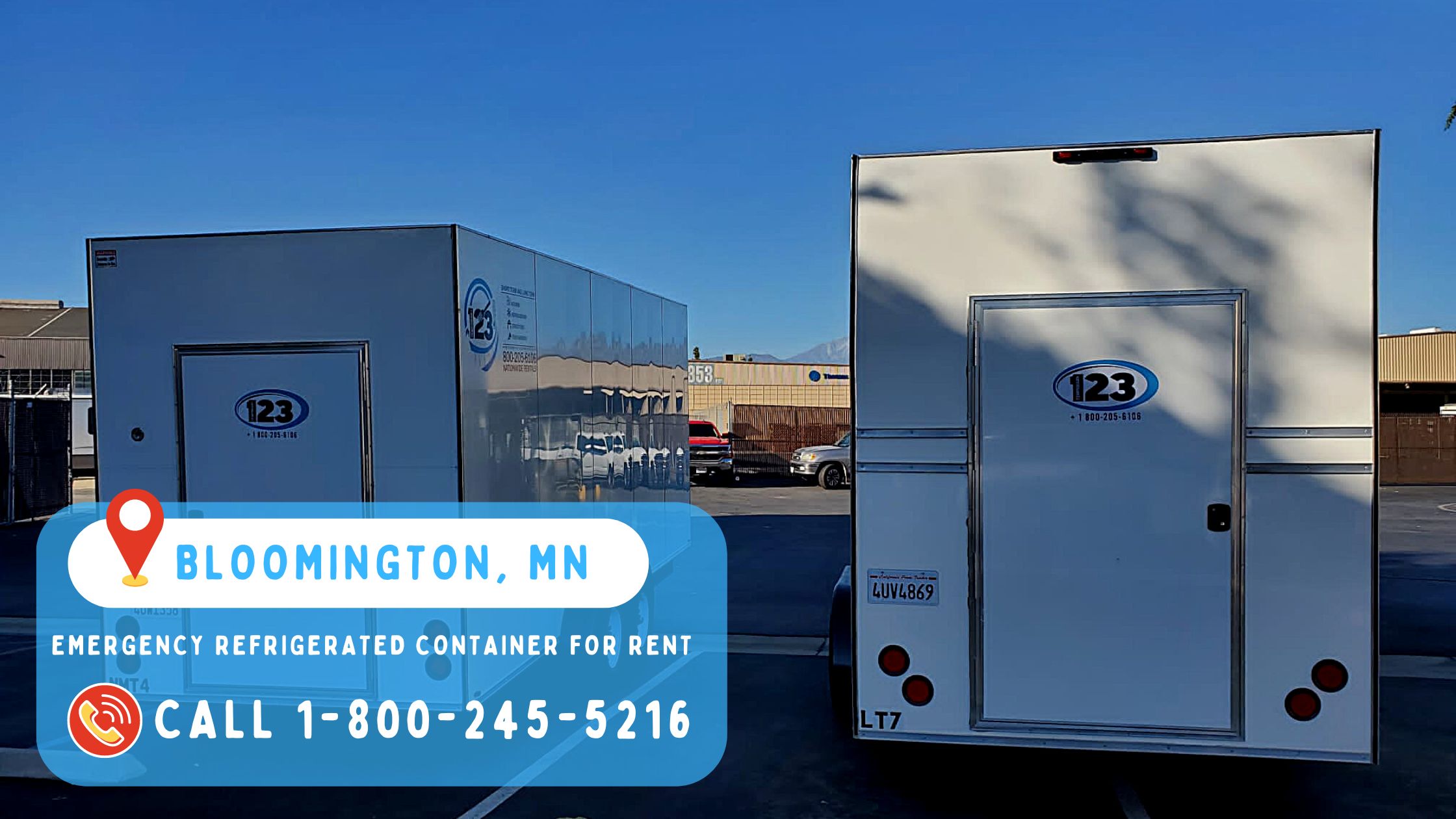 Emergency refrigerated container for rent in Bloomington