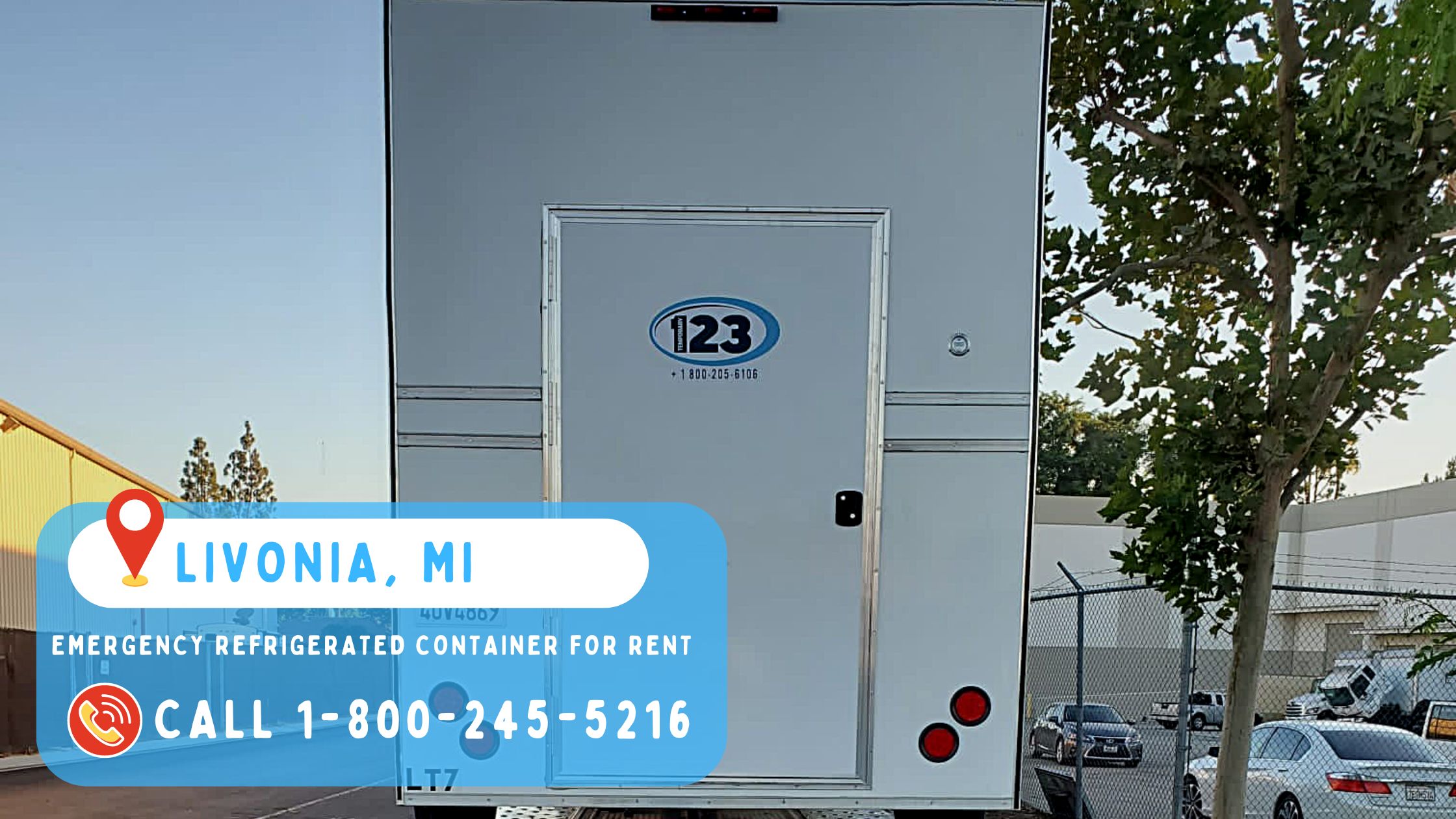 Emergency refrigerated container for rent in Livonia
