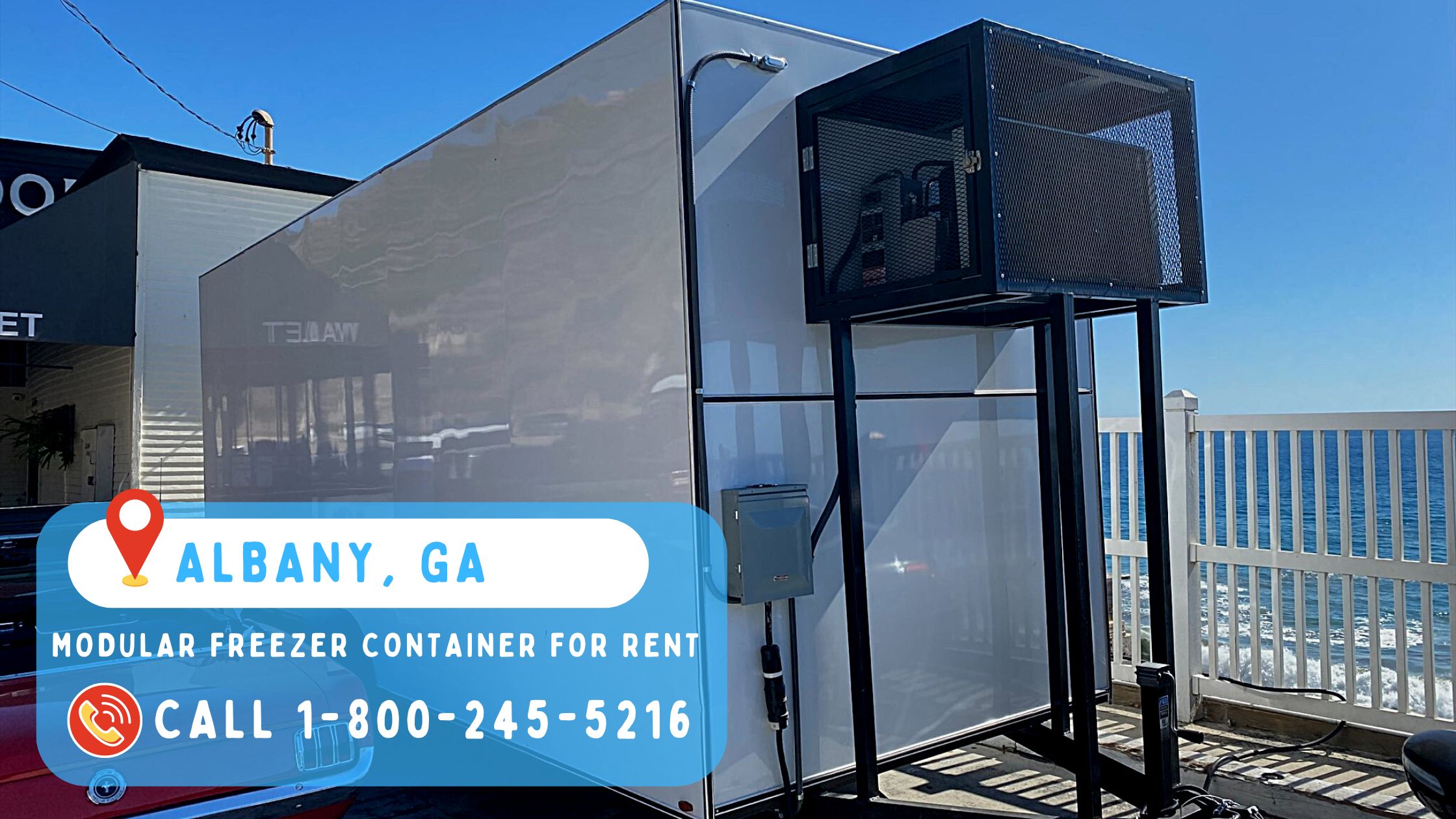 Modular freezer container for rent in Albany