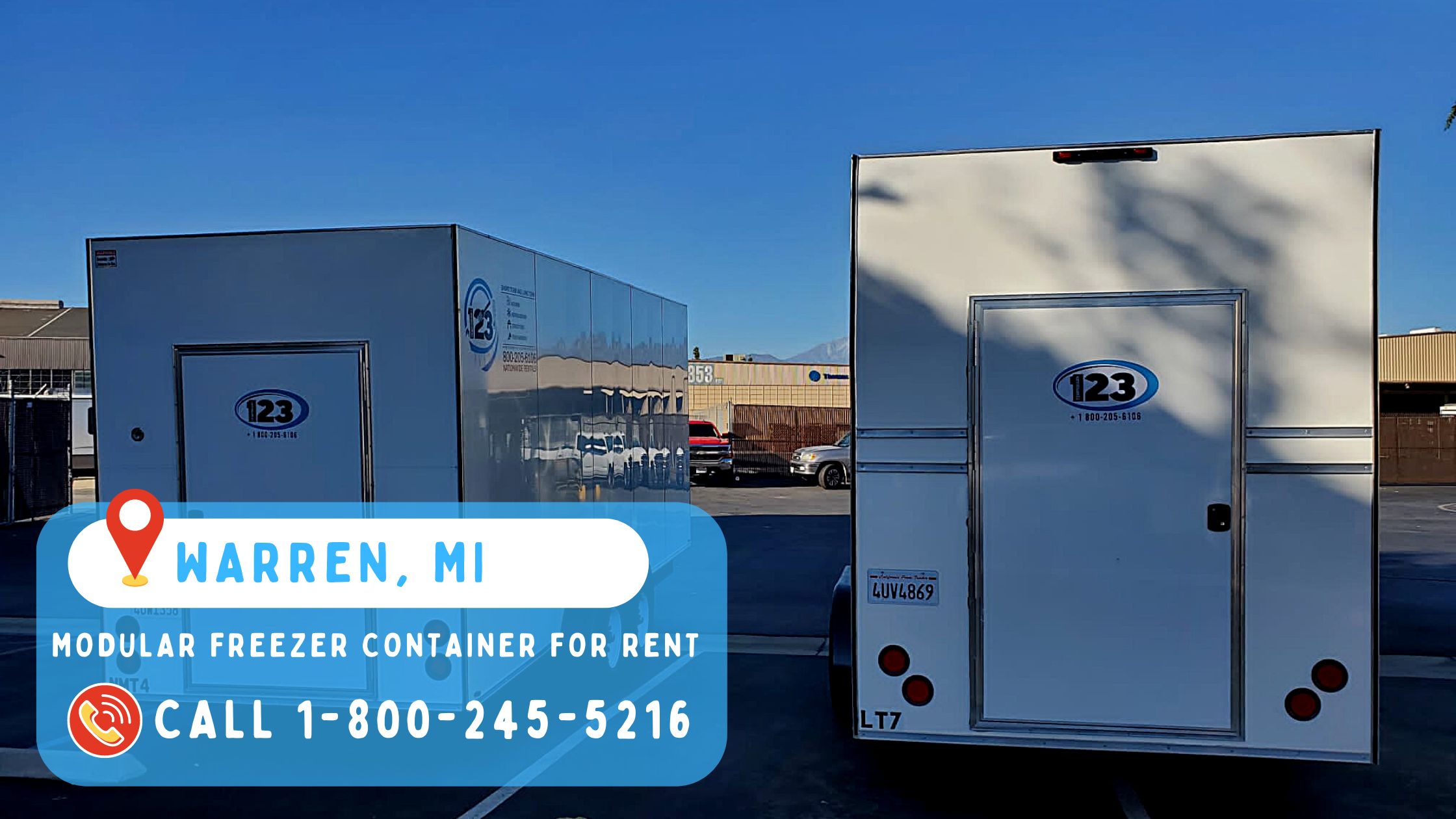 Modular freezer container for rent in Warren